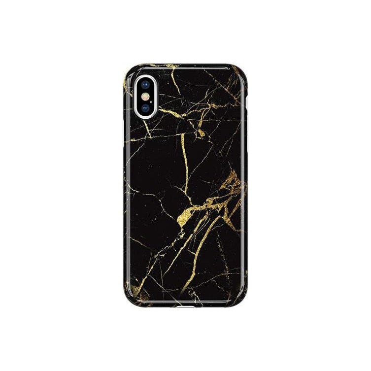 Husa de protectie, Marble Case, iPhone X/XS, Negru/Auriu