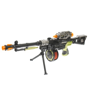 Mitraliera de jucarie, cu sunete si luminite, lungime 70 cm - DF12218B Mitraliera de jucarie, cu sunete si luminite, lungime 70 cm - DF12218B