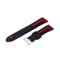 curea de silicon 22mm pentru ceas samsung galaxy watch 3 45mm galaxy watch 46mm gear s3 frontier huawei watch gt  gt 2 negru cu rosu imagen 46_0_
0