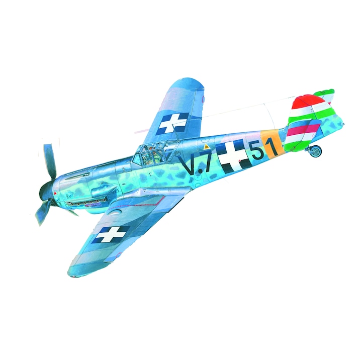 MisterCraft Messerschmitt BF-109 G-4 Hungarian Air Force MCR C083 repülőgép modell, 1:72​​​​​​​