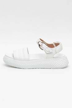 Emporio Armani, Sandale din piele cu talpa wedge Emporio Armani, Sandale din piele cu talpa wedge