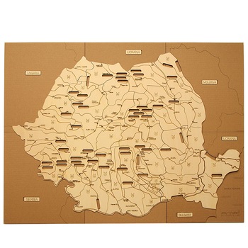 Puzzle geografic MORMI, Harta Rauri Romania, lemn natur, 55 x 75cm Puzzle geografic MORMI, Harta Rauri Romania, lemn natur, 55 x 75cm