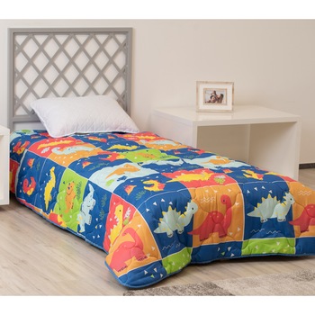 Pilota matlasata Dinosaurs Viseo Somnart, microfibra, 150x200 cm, 300 g/mp Pilota matlasata Dinosaurs Viseo Somnart, microfibra, 150x200 cm, 300 g/mp