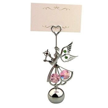 Ingeras argintiu suport poza cu cristale Swarovski, 56 mm/56mm/12mm Ingeras argintiu suport poza cu cristale Swarovski, 56 mm/56mm/12mm