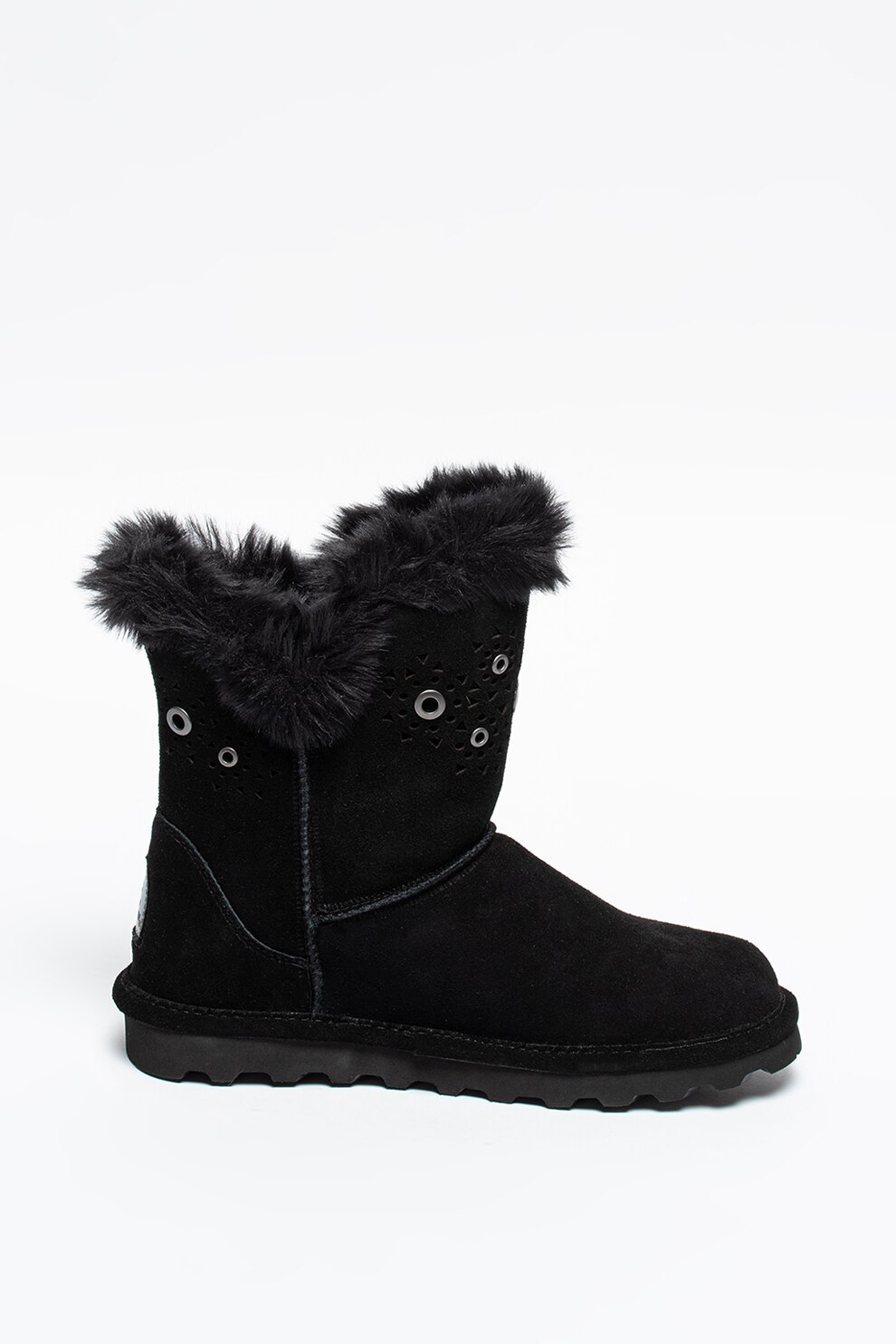 BEARPAW Ghete de piele intoarsa fara inchidere cu garnitura de