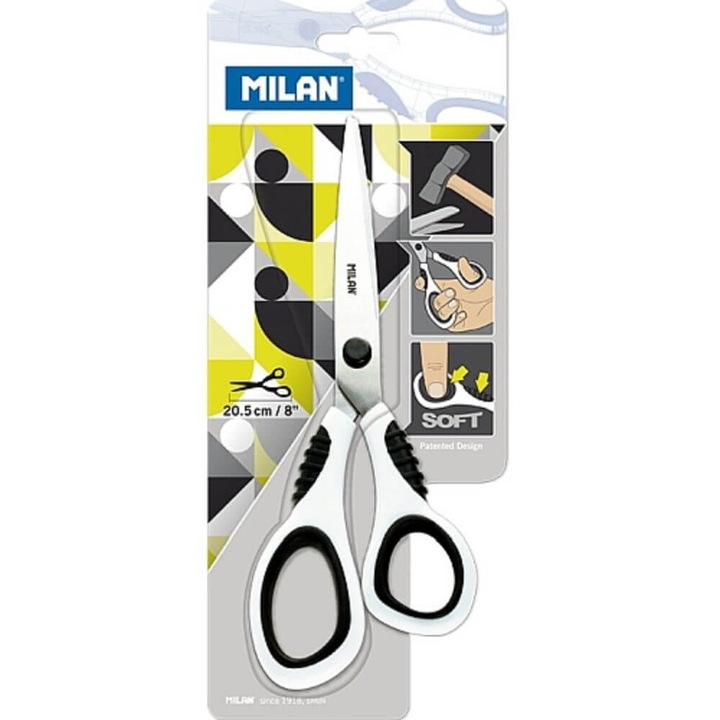 Foarfeca de Birou MILAN, Culoare Alb, Lungime 20.5 cm