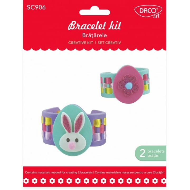 Set Creativ 2 Bratari Paste Daco, Multicolor