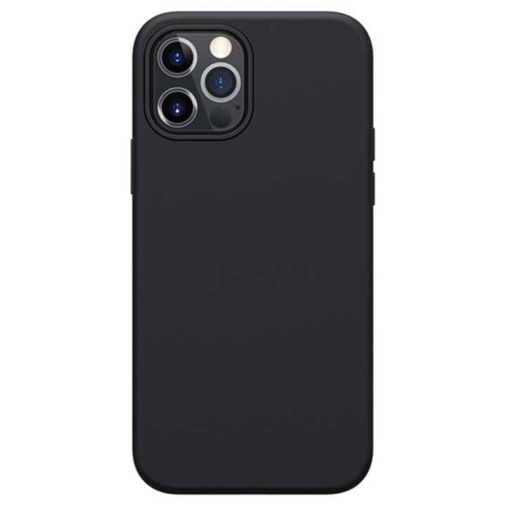 Защитен калъф PlanetPhone, Съвместим с iPhone 12/12 Pro, Ultra Slim, Силикон, Черен
