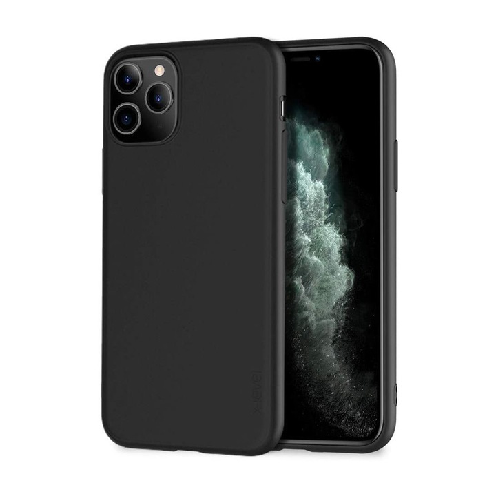 Husa de protectie compatibila cu iPhone 12 / 12 Pro (6.1"), din silicon, Negru