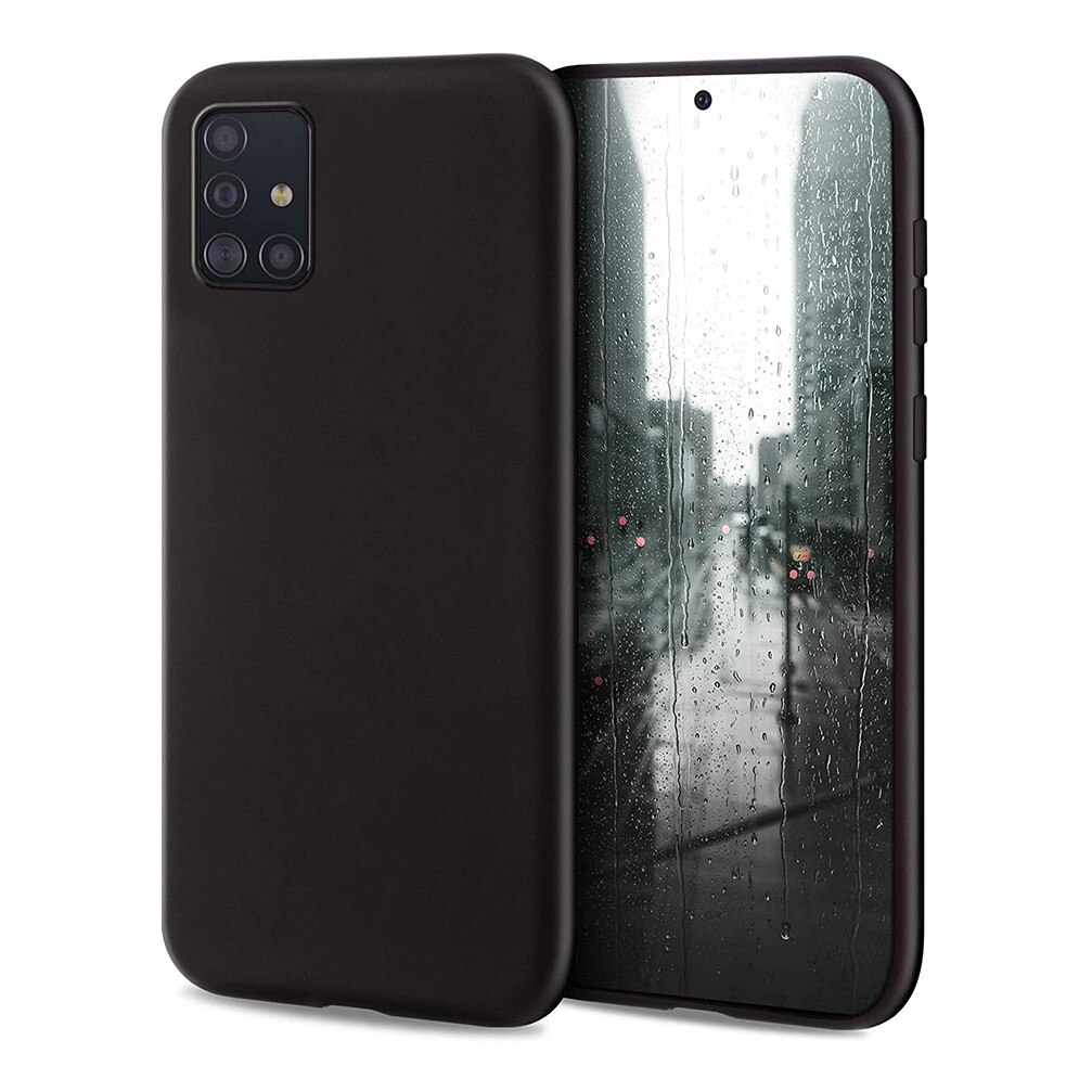 Husa protectie pentru Samsung Galaxy A51, Ultra Slim, Ultra Soft, din silicon cu microfibra la interior, Negru