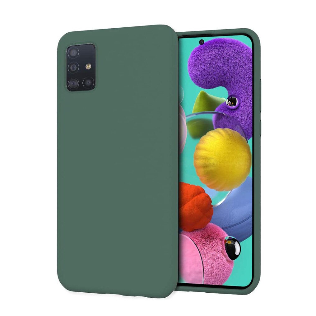 Husa protectie pentru Samsung Galaxy A51, Ultra Slim, Ultra Soft, din silicon cu microfibra la interior, Verde