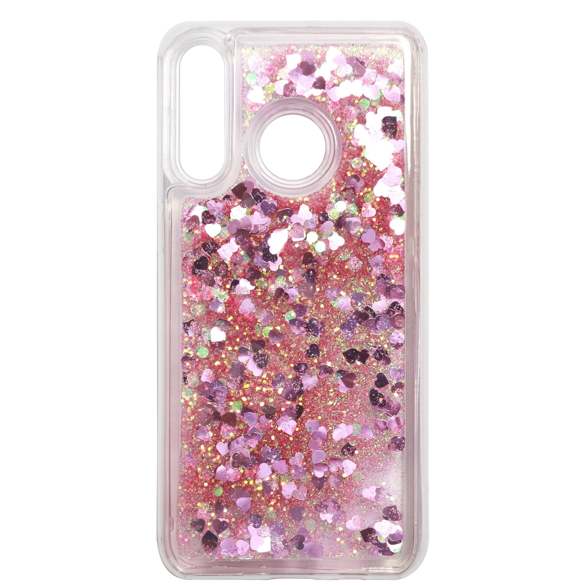 Husa compatibila cu Huawei P30 Lite cu Apa si Sclipici, Lichid si Glitter, Fashion Luxury, Roz