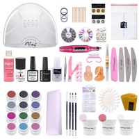kit unghii gel glitter party lila rossa nailschool cu lampa uv led sunone  set 12 geluri color  degresant  primer  top  baza  decoratiuni  tipsuri  accesorii imagen 14_0_
0