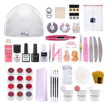 Kit unghii gel Sweet Red, Lila Rossa NailSchool, cu lampa uv led SunOne + set 12 geluri color + degresant + primer + top + baza + decoratiuni + tipsuri + accesorii Kit unghii gel Sweet Red, Lila Rossa NailSchool, cu lampa uv led SunOne + set 12 geluri color + degresant + primer + top + baza + decoratiuni + tipsuri + accesorii
