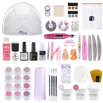 Kit unghii gel Nude Fantasy, Lila Rossa NailSchool, cu lampa uv led SunOne + set 12 geluri color + degresant + primer + top + baza + decoratiuni + tipsuri + accesorii Kit unghii gel Nude Fantasy, Lila Rossa NailSchool, cu lampa uv led SunOne + set 12 geluri color + degresant + primer + top + baza + decoratiuni + tipsuri + accesorii