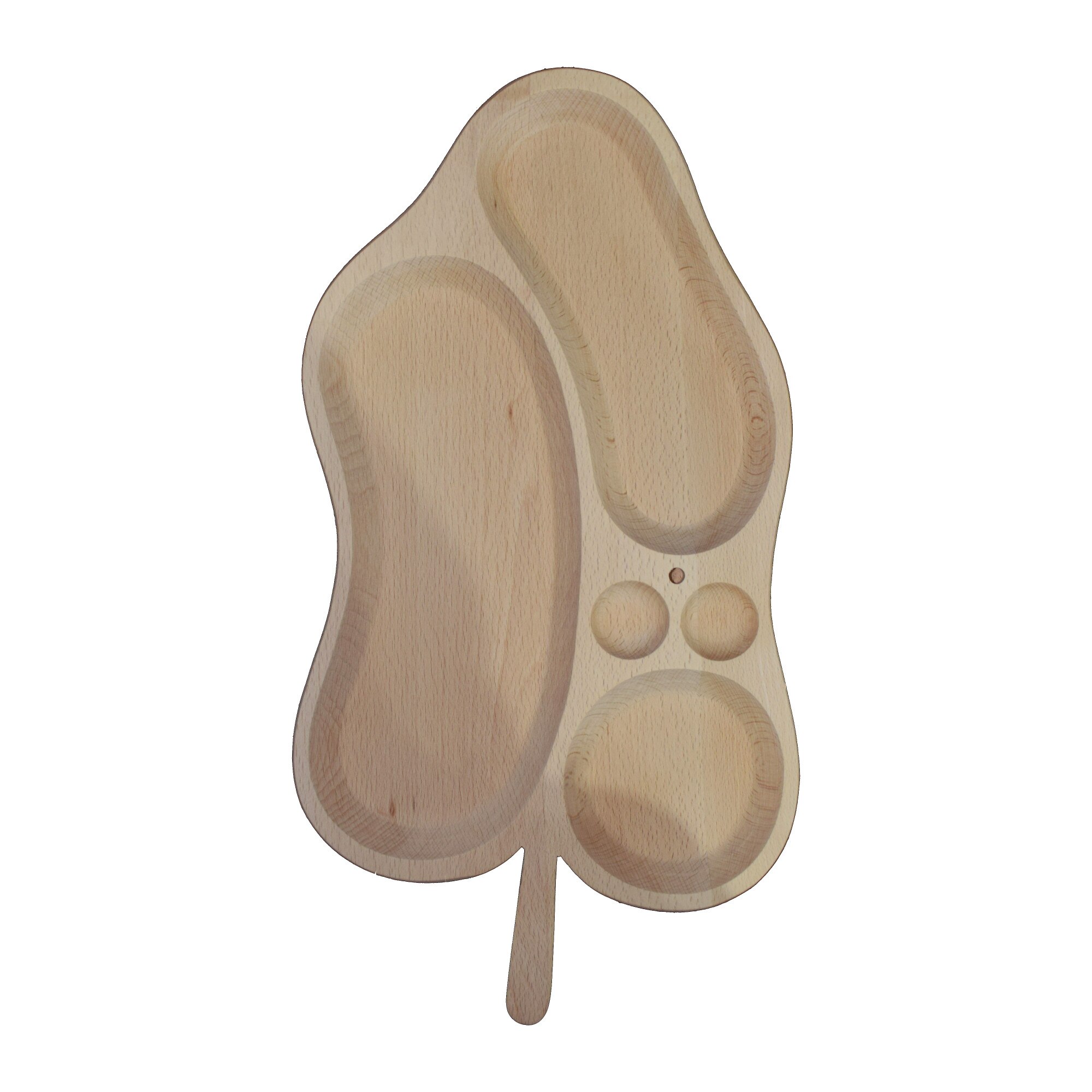 Platou din lemn, de fag, Woodpro, 3 compartimente , 50 x 26 x 2 cm