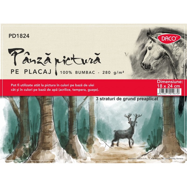 Panza pictura pe placaj 18x24CM