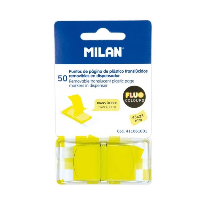 Notite Adezive MILAN, 45x25 mm, 50 File, Galbene