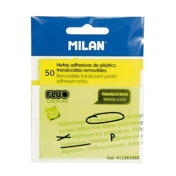 Notite Adezive MILAN, 76x76 mm, 50 File, Plastic Galben Fluorescent Notite Adezive MILAN, 76x76 mm, 50 File, Plastic Galben Fluorescent