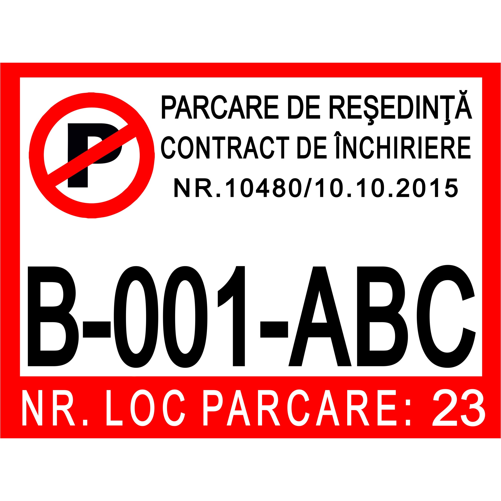 Placuta parcare resedinta personalizata, 400x300mm, Bond 3mm, printata UV