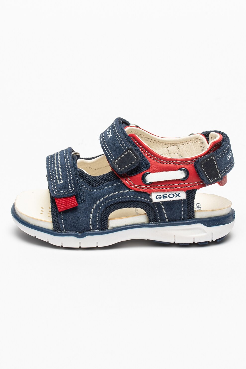 Geox, Sandale de piele intoarsa cu velcro Delhi