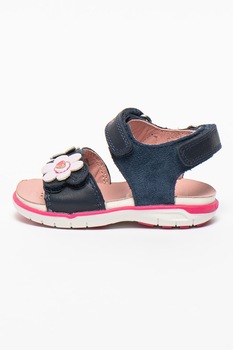 Geox, Sandale din piele intoarsa si piele cu detalii florale Delhi Geox, Sandale din piele intoarsa si piele cu detalii florale Delhi