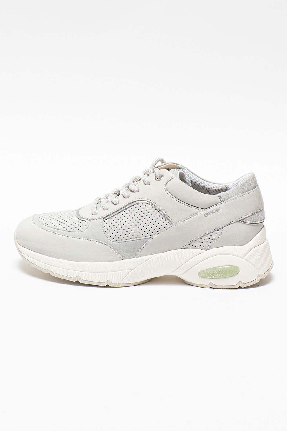 Geox, Pantofi sport cu perforatii si insertii de piele Alhour
