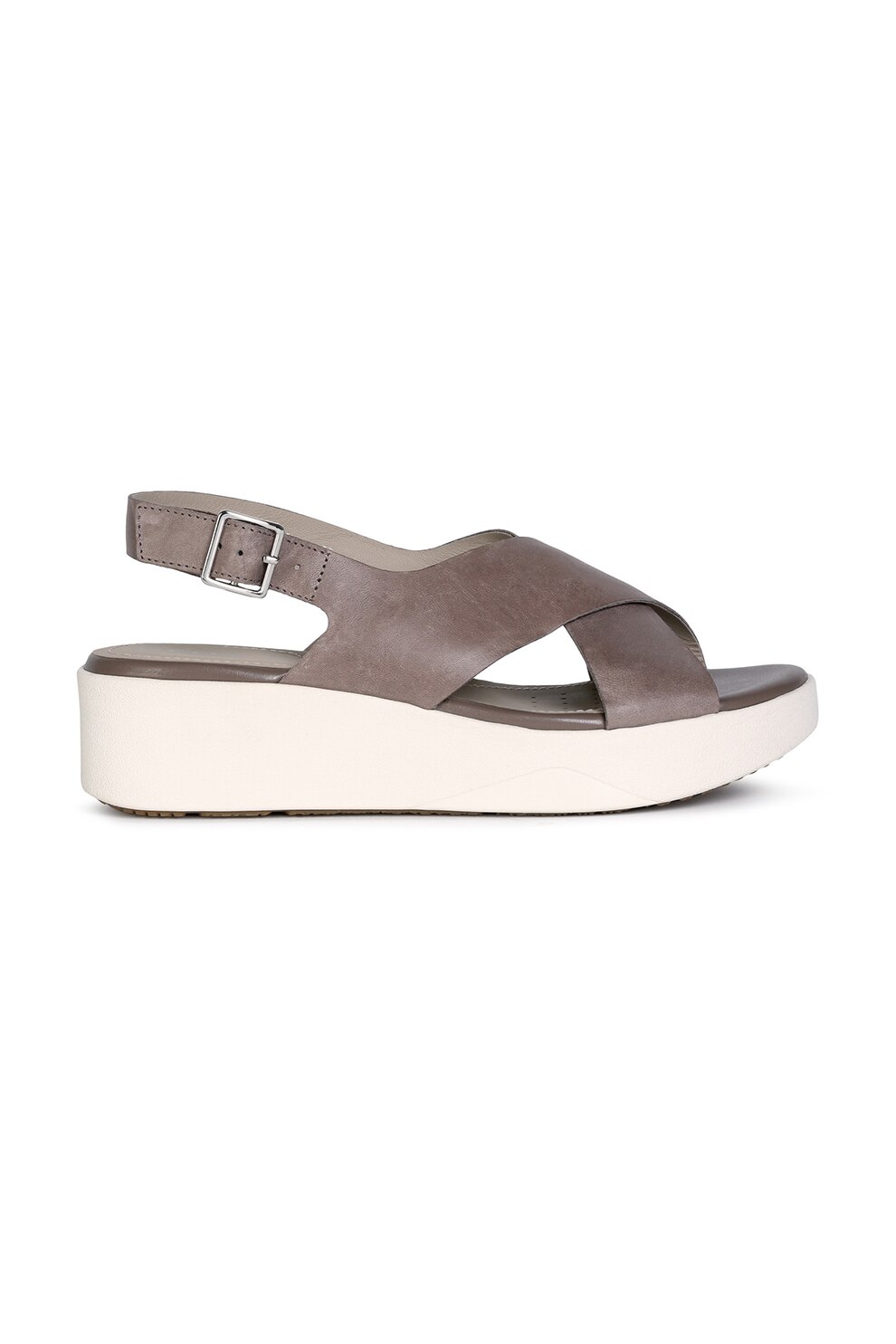 Geox, Sandale din piele cu talpa wedge
