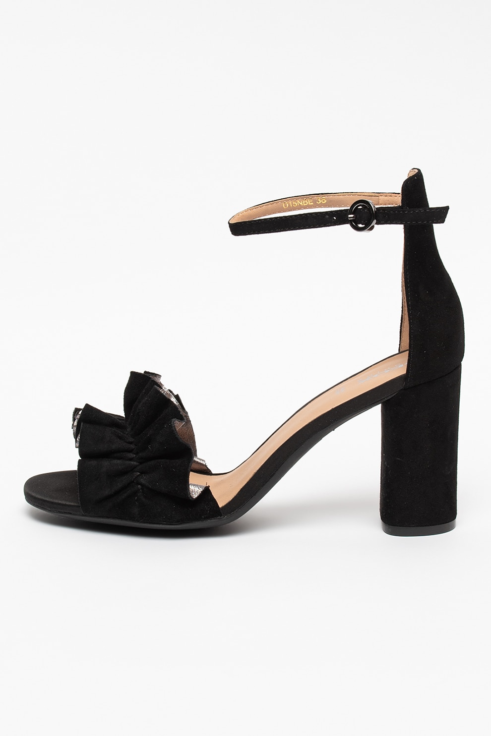 Geox, Sandale de piele intoarsa cu bareta pe glezna Eraklia, Negru