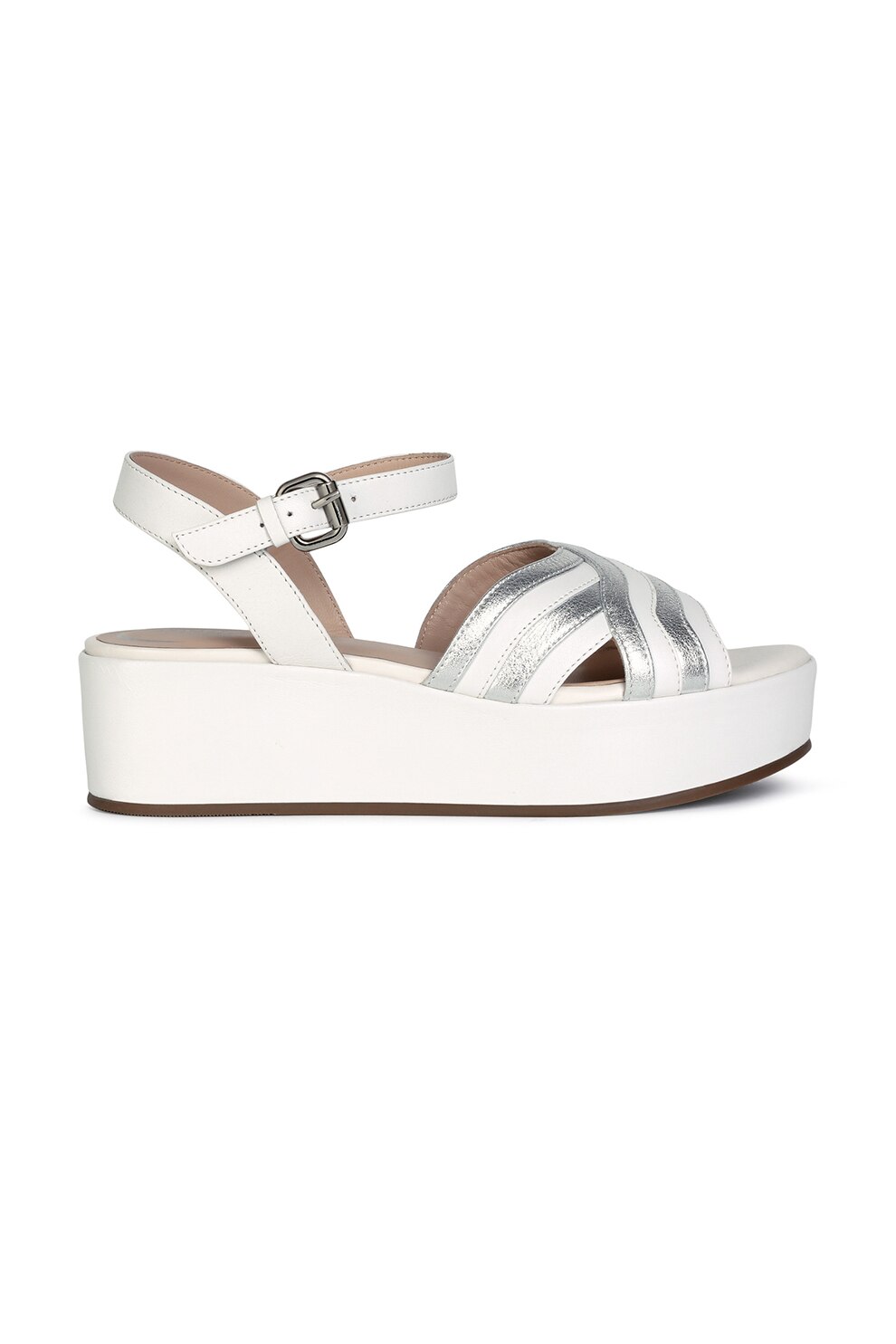 Geox, Sandale din piele cu talpa wedge