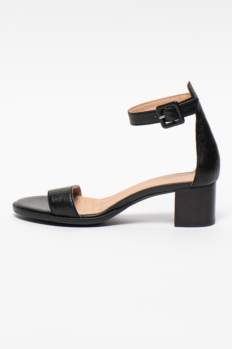 Geox, Sandale din piele cu toc masiv Sozy, Negru, 38