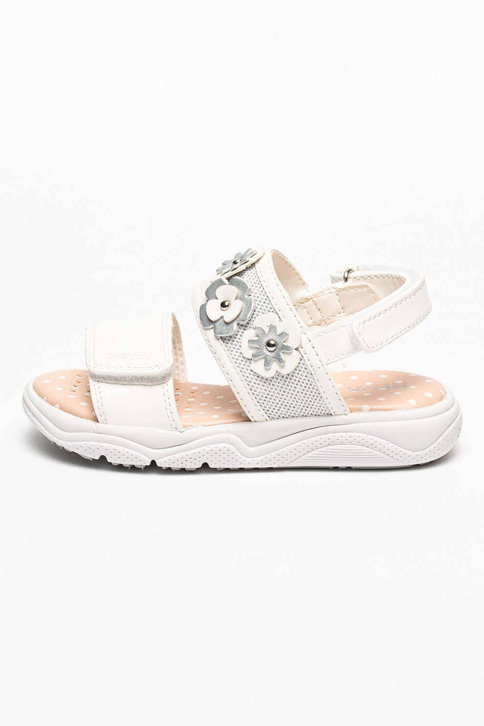 Geox, Sandale cu velcro si aplicatii florale Deaphne