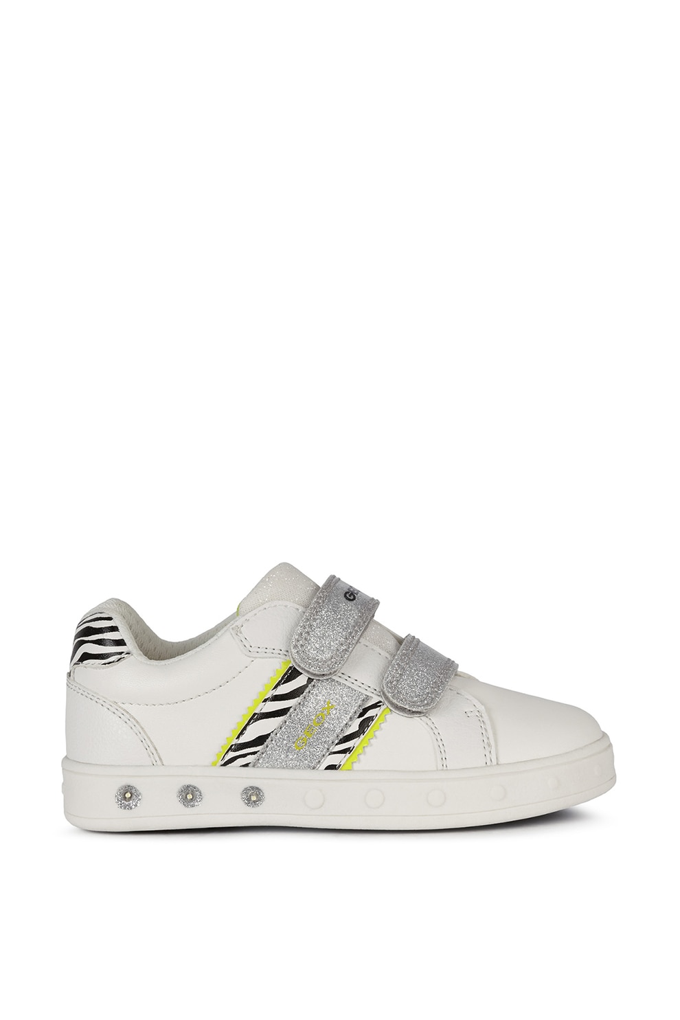 Geox, Pantofi sport din piele ecologica cu inchidere velcro