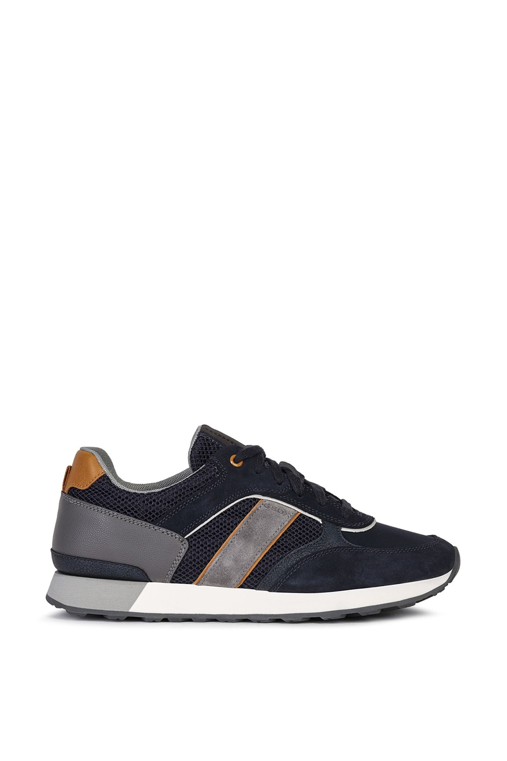 Geox, Pantofi sport cu insertii de piele intoarsa si plasa