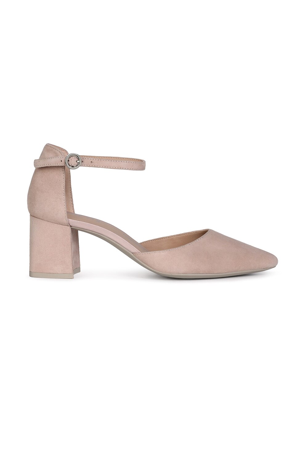 Geox, Pantofi de piele intoarsa cu toc masiv, Roz pal, 39