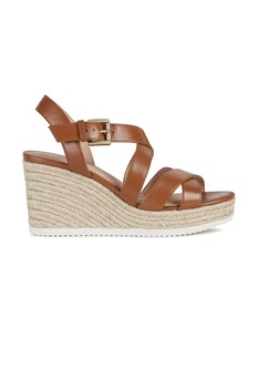 Geox, Sandale wedge tip espadrile de piele cu amortizare Ponza Geox, Sandale wedge tip espadrile de piele cu amortizare Ponza