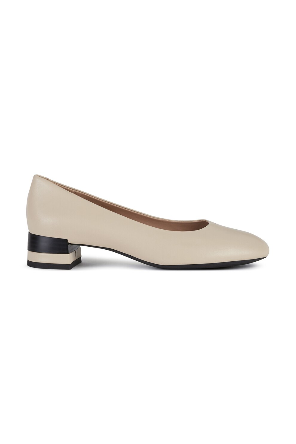 Geox, Pantofi de piele cu toc masiv Chloo