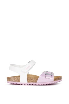 Geox, Sandale cu aspect lacuit Geox, Sandale cu aspect lacuit