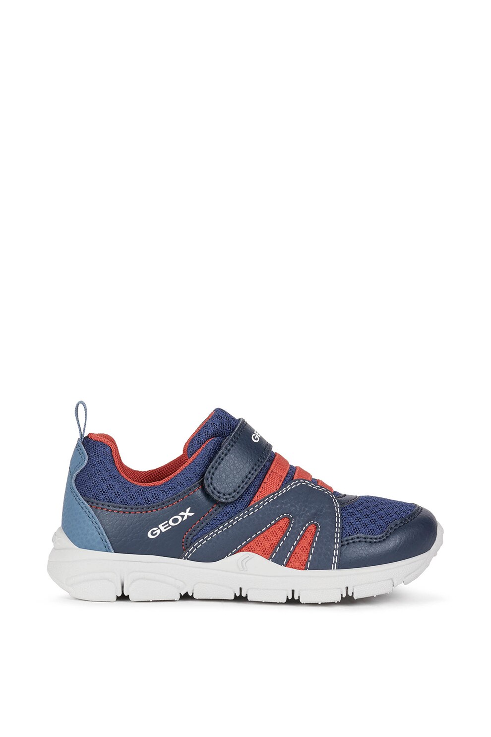 Geox, Pantofi sport de piele ecologica cu insertii textile