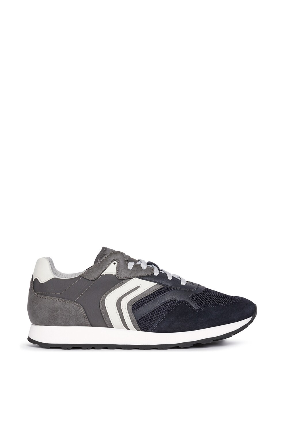 Geox, Pantofi sport cu insertii de piele intoarsa si plasa