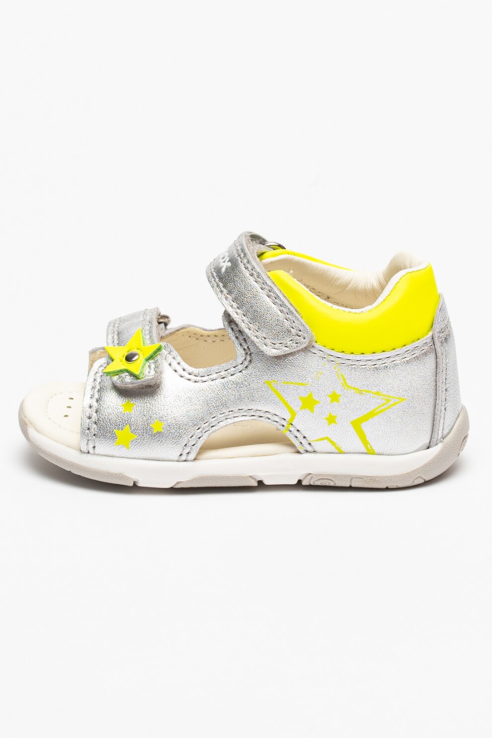 Geox, Sandale de piele si piele ecologia cu velcro Tapuz