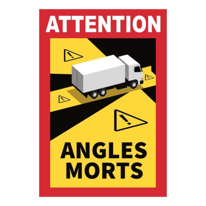 Indicator autocolant 17×25 cm – Attention Angles Morts