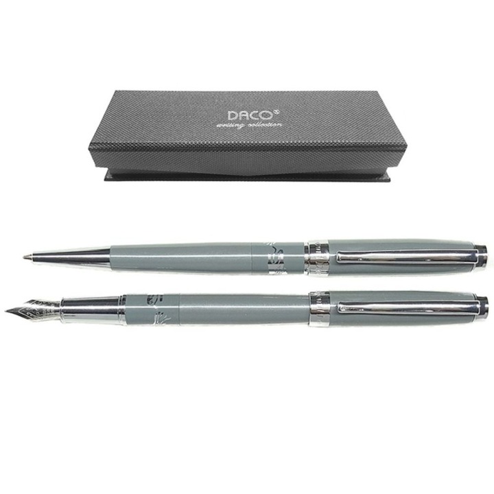 Set pix si stilou Lup dacic gri DACO