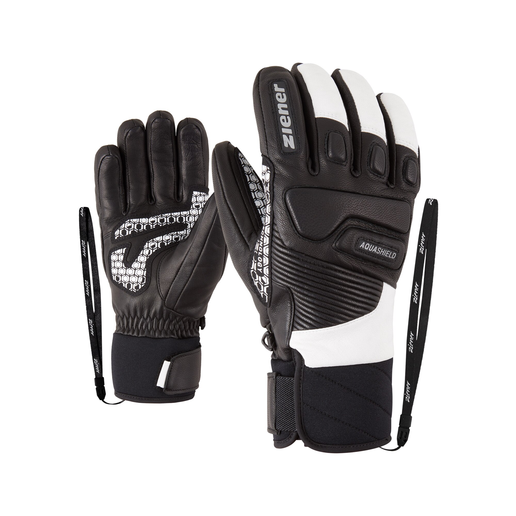 Manusi Schi Barbati Ziener Gisor AquaShield (R) negru-alb 9