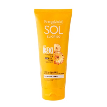 Crema protectie solara, rezistent la apa, cu extract de helycrysum de la Domeniul Massaini SPF 30 - Sol Elicriso, 200 ML, Bottega Verde Crema protectie solara, rezistent la apa, cu extract de helycrysum de la Domeniul Massaini SPF 30 - Sol Elicriso, 200 ML, Bottega Verde