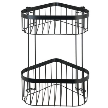 Raft clasic cu doua niveluri Classic Plus, de culoare neagra, WENKO, 33 x 18.5 x 23.5 cm Raft clasic cu doua niveluri Classic Plus, de culoare neagra, WENKO, 33 x 18.5 x 23.5 cm