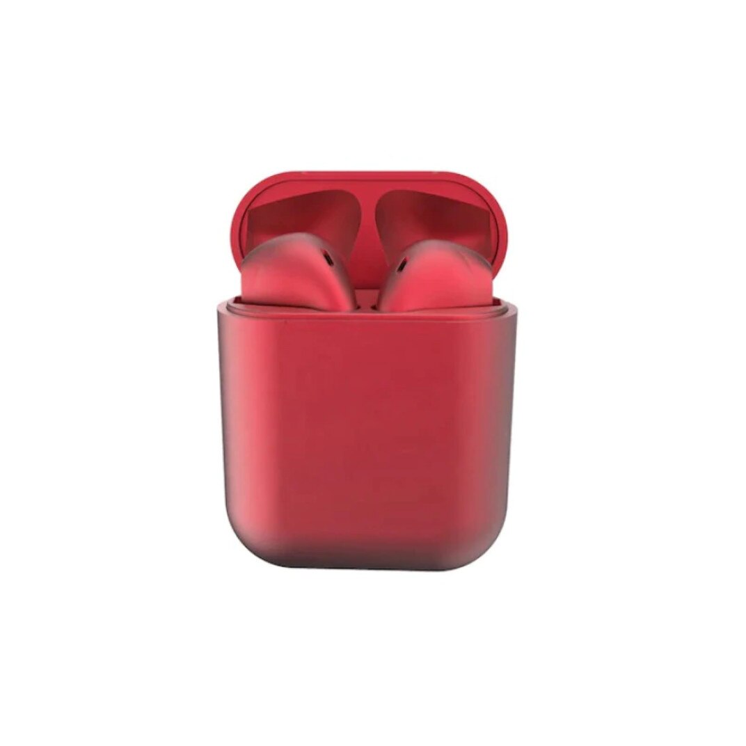 Casti Bluetooth V5.0 AIX, compatibile IOS & Android, Docking Station, Wireless, 3D sound, Touch Control, fast charging, metal Red