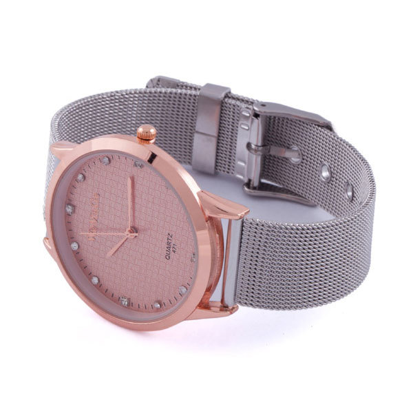 Ceas WoMaGe Dama Quartz Casual Elegant Argintiu, PN999361SR, curea din metal (mesh), afisaj Analog