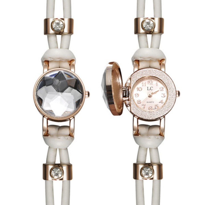 Ceas LC Dama Quartz Casual Elegant Alb, PN999950AB, curea din piele, afisaj Analog