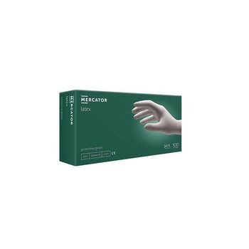 Manusi Mercator Latex alb pudrate 100/cut Marimea S Manusi Mercator Latex alb pudrate 100/cut Marimea S